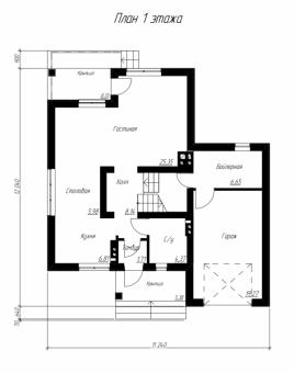 Дом с мансардой, гаражом, террасой и балконом